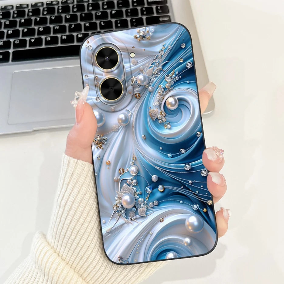 Capa para Xiaomi Redmi A5 4G PocoC71, nova capa moderna com pintura em tons de doce, capa de TPU macia e fosca para Xiaomi Poco C71 Redmi A5.