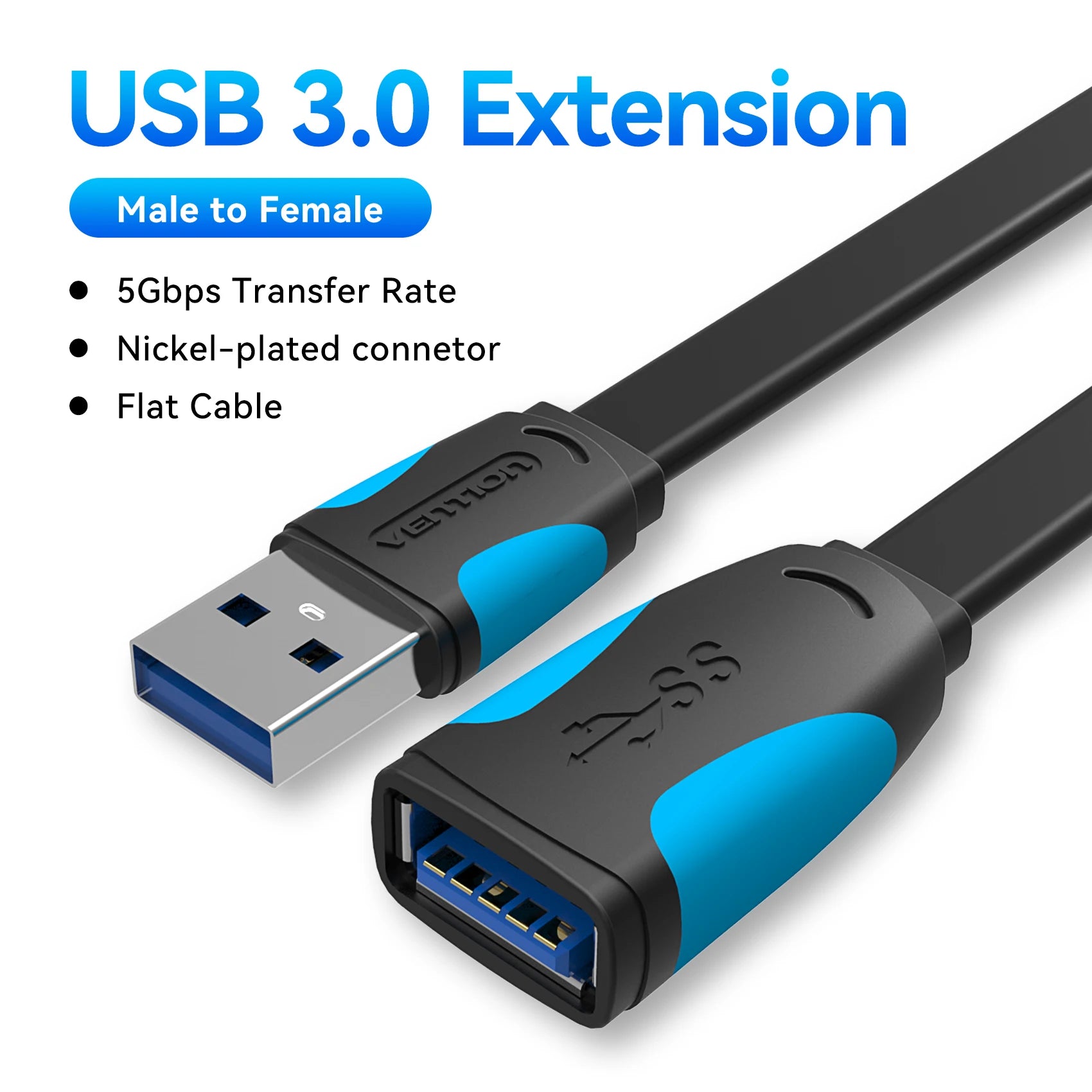 Vention USB 3.0 Extension Cable USB 2.0 Cable USB Male to Female Data Cord for Smart TV PS4 Xbox One PC USB 3.0 Extension Cable