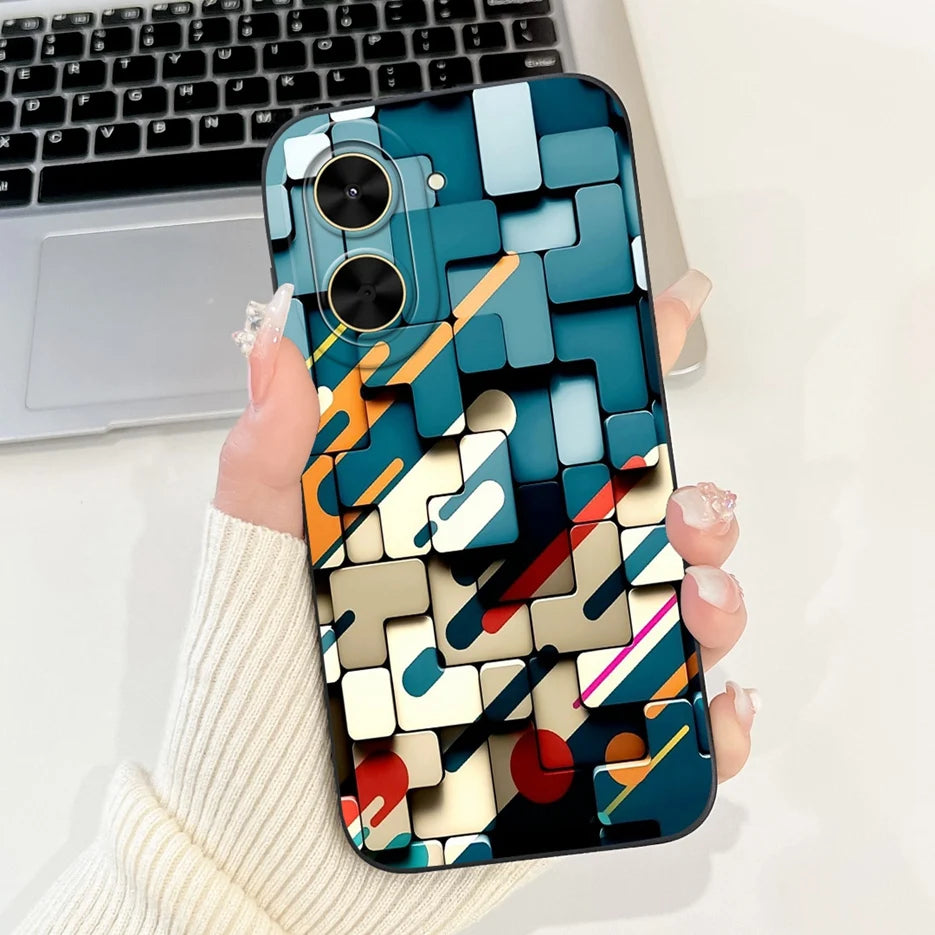 Capa para Xiaomi Redmi A5 4G PocoC71, nova capa moderna com pintura em tons de doce, capa de TPU macia e fosca para Xiaomi Poco C71 Redmi A5.