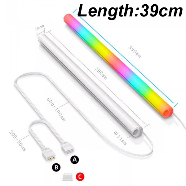 Tubo flexível ARGB para resfriamento líquido de CPU, controlado por placa-mãe, radiador de resfriamento, tubo de 5V 3 pinos ARGB para decoração de gabinete de computador Pi