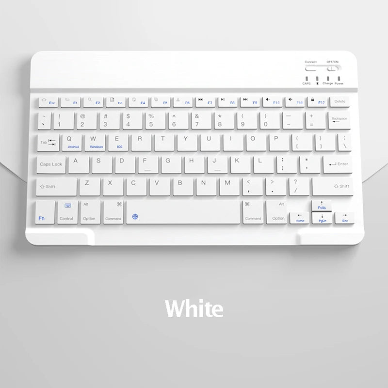 Teclado Bluetooth recarregável para tablet, celular e PC. Mini teclado sem fio portátil ultrafino de 10 polegadas para iPad e Xiaomi.