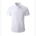 Men's Cotton Plaid Shirts Short Sleeves Soft Regular Fit Formal Dress Shirt Men Social Blouse Tops Summer Business Male Clothes
