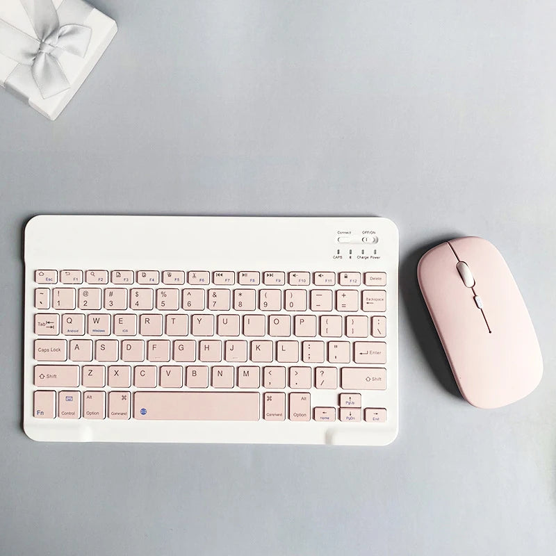 Teclado Bluetooth recarregável para tablet, celular e PC. Mini teclado sem fio portátil ultrafino de 10 polegadas para iPad e Xiaomi.