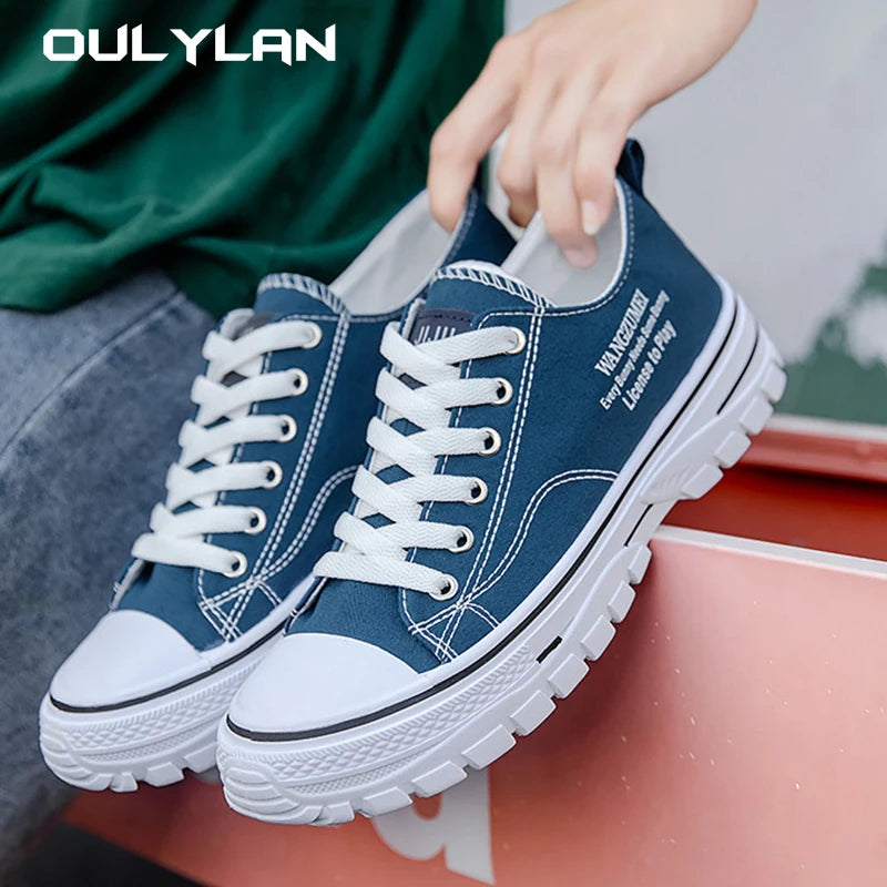 Shoes for Men Fashion Casual Canvas Mens Shoes Light Comfortable Walking Flats for Men Outdoor Tennis Sneakers Tenis Para Hombre