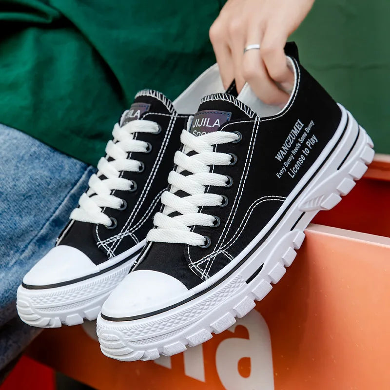 Shoes for Men Fashion Casual Canvas Mens Shoes Light Comfortable Walking Flats for Men Outdoor Tennis Sneakers Tenis Para Hombre