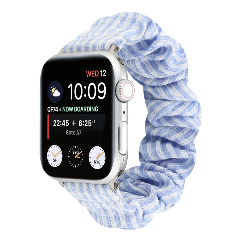 Hair Ring Creative strap For Apple Watch 38mm 40mm 41mm 42mm 44 45mm Elastic Fabric Watch band For iwatch Series 7 6 SE 5 4 3 2