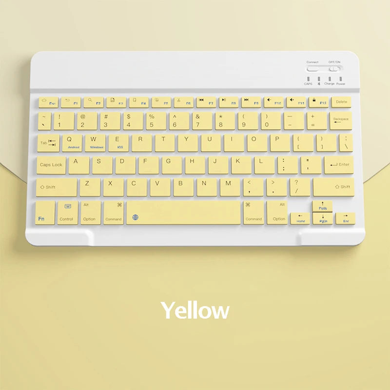 Teclado Bluetooth recarregável para tablet, celular e PC. Mini teclado sem fio portátil ultrafino de 10 polegadas para iPad e Xiaomi.