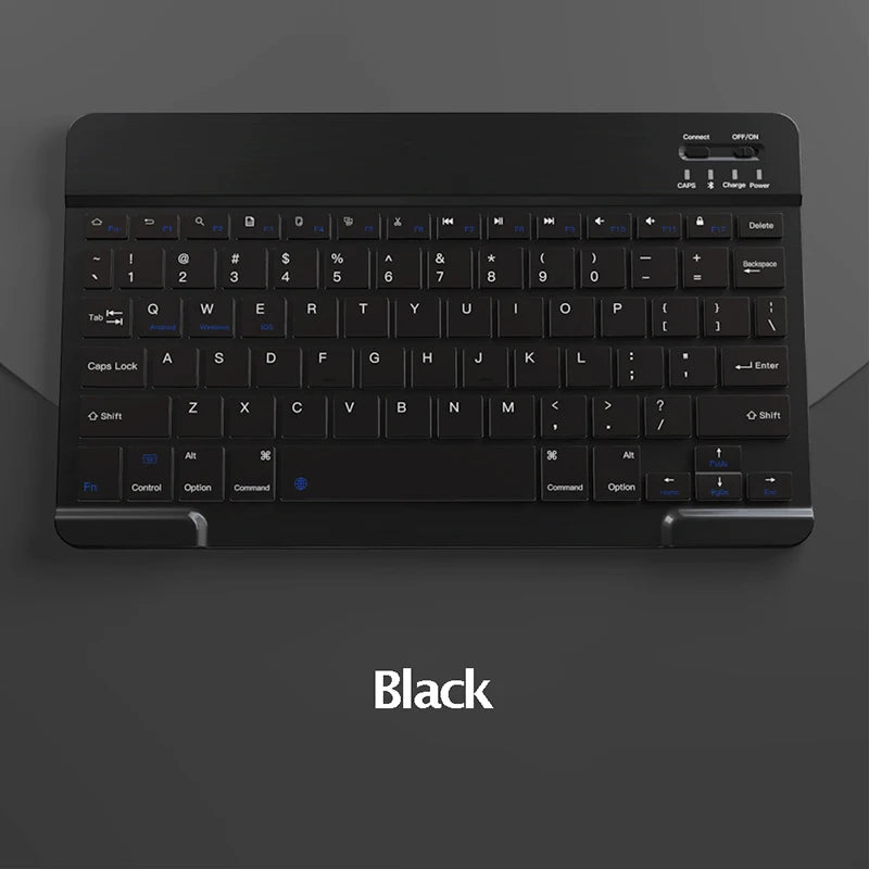 Teclado Bluetooth recarregável para tablet, celular e PC. Mini teclado sem fio portátil ultrafino de 10 polegadas para iPad e Xiaomi.