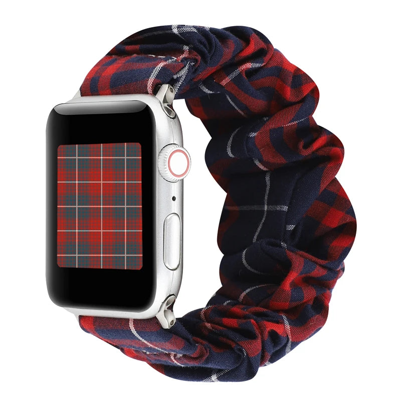 Hair Ring Creative strap For Apple Watch 38mm 40mm 41mm 42mm 44 45mm Elastic Fabric Watch band For iwatch Series 7 6 SE 5 4 3 2