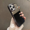 Capa de celular luxuosa com espelho de maquiagem e acabamento cromado para iPhone 17 Air, 16, 15, 14 Plus, 13, 12 Pro Max e 11. Capa protetora macia e resistente a impactos.