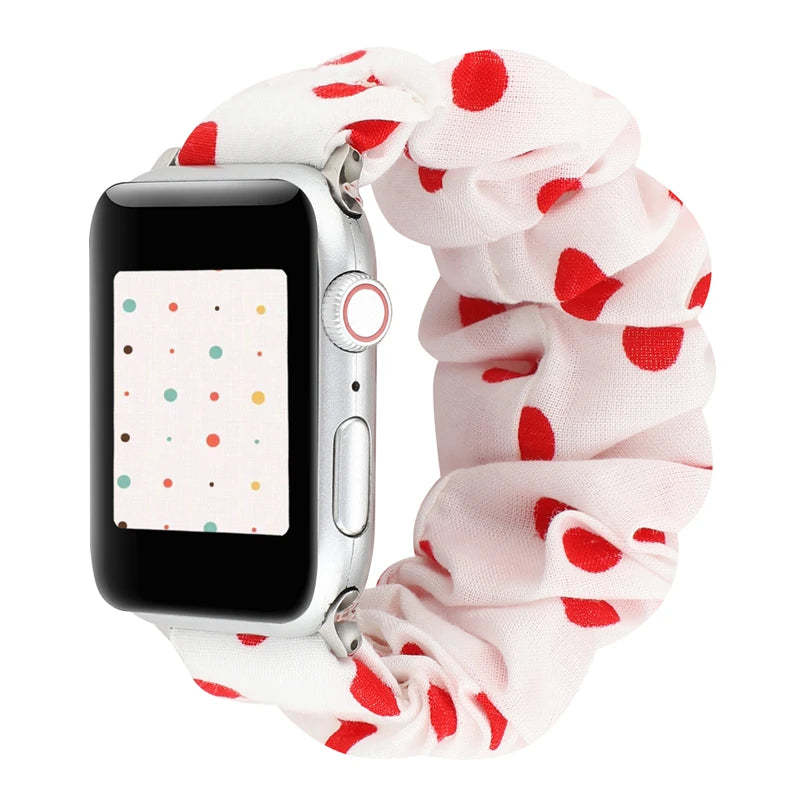 Hair Ring Creative strap For Apple Watch 38mm 40mm 41mm 42mm 44 45mm Elastic Fabric Watch band For iwatch Series 7 6 SE 5 4 3 2