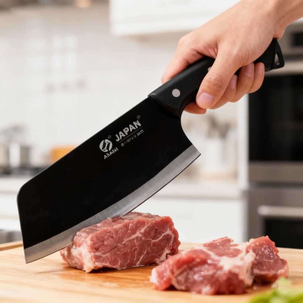 The stainless steel kitchen knife is a lightweight and sharp tool suitable for cutting vegetables meat and fruits in the kitchen