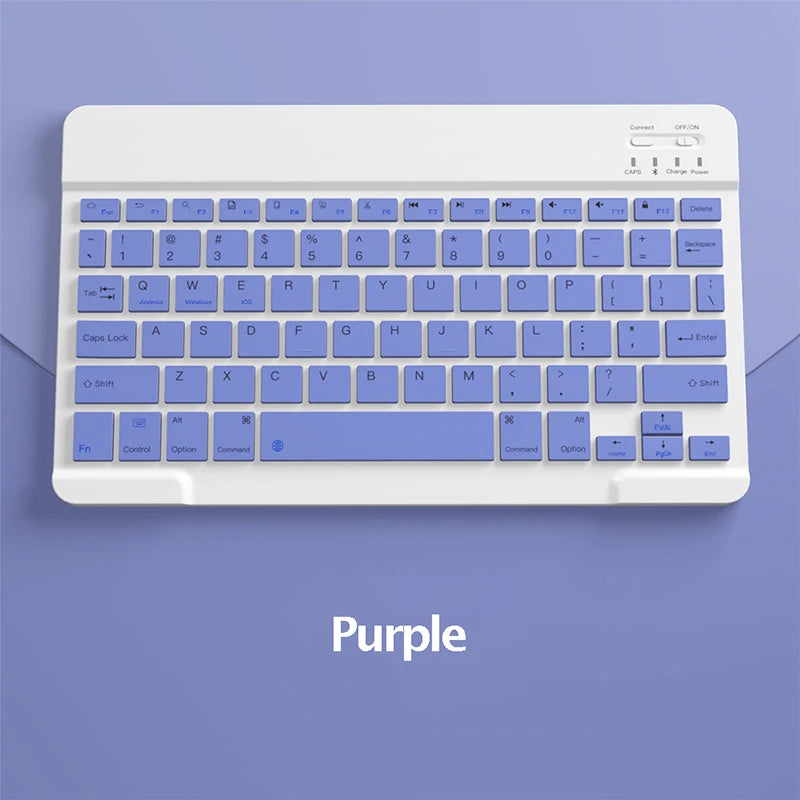 Teclado Bluetooth recarregável para tablet, celular e PC. Mini teclado sem fio portátil ultrafino de 10 polegadas para iPad e Xiaomi.