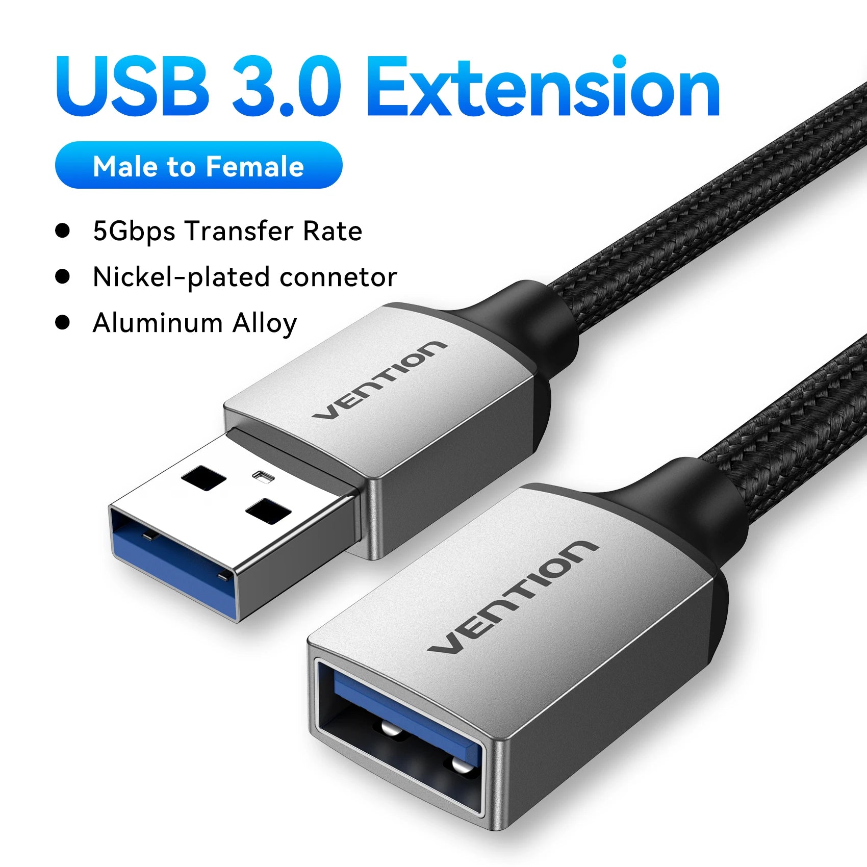 Vention USB 3.0 Extension Cable USB 2.0 Cable USB Male to Female Data Cord for Smart TV PS4 Xbox One PC USB 3.0 Extension Cable