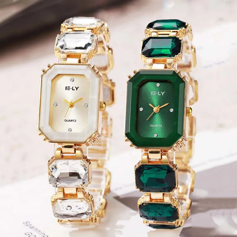 Relógio Feminino de Luxo com Diamantes e Pulseira Bracelete – Quartzo Fashion