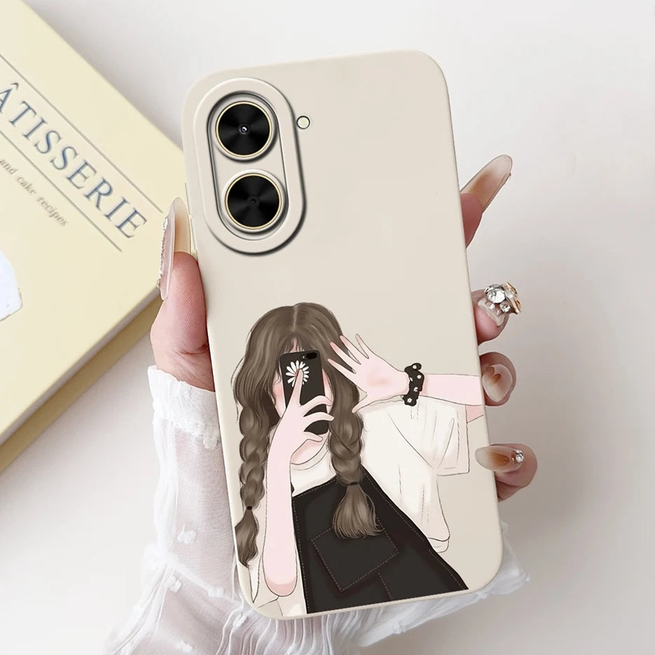 Capa para Xiaomi Redmi A5 4G PocoC71, nova capa moderna com pintura em tons de doce, capa de TPU macia e fosca para Xiaomi Poco C71 Redmi A5.