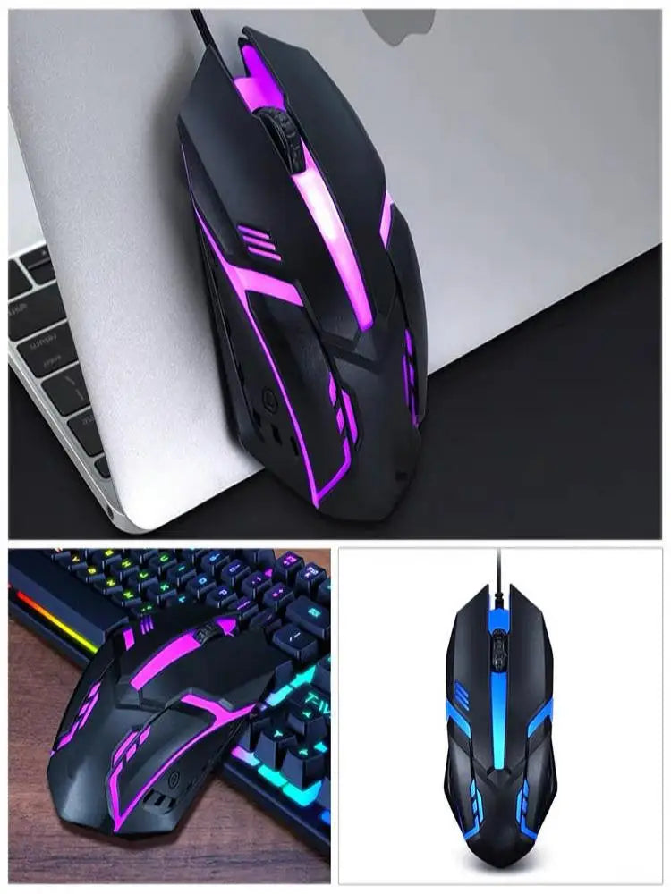 Mouse gamer com fio USB retroiluminado por LED, modelo 20251 PC ITLY M01, para desktop, laptop e computador de escritório.