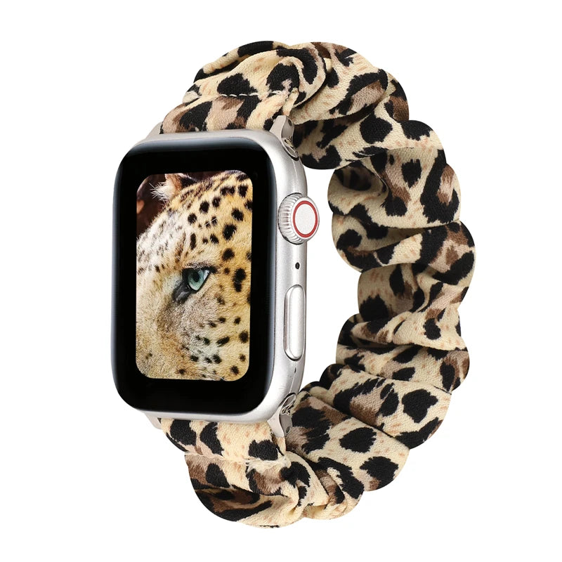 Hair Ring Creative strap For Apple Watch 38mm 40mm 41mm 42mm 44 45mm Elastic Fabric Watch band For iwatch Series 7 6 SE 5 4 3 2