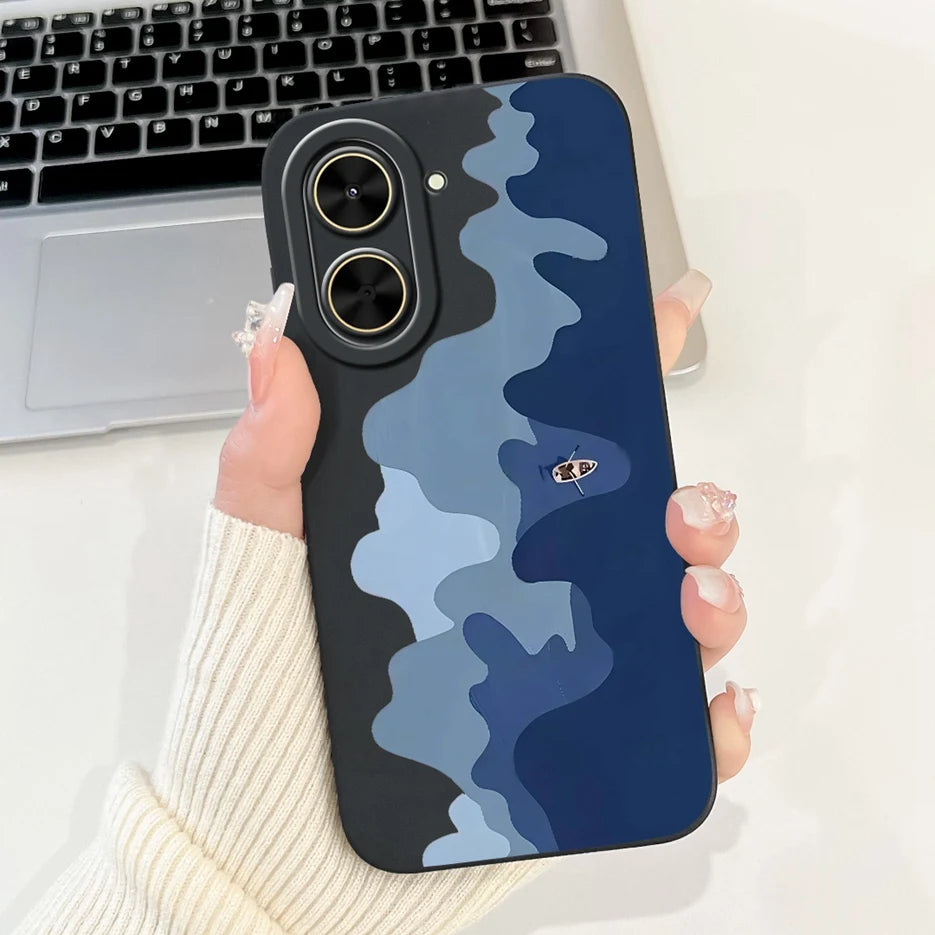 Capa para Xiaomi Redmi A5 4G PocoC71, nova capa moderna com pintura em tons de doce, capa de TPU macia e fosca para Xiaomi Poco C71 Redmi A5.