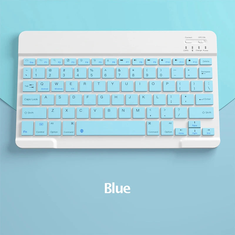 Teclado Bluetooth recarregável para tablet, celular e PC. Mini teclado sem fio portátil ultrafino de 10 polegadas para iPad e Xiaomi.