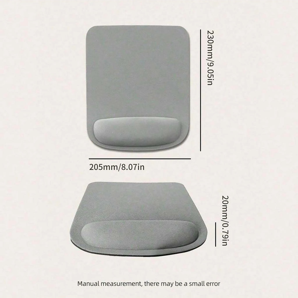 Mouse pad quadrado com apoio de pulso em EVA antiderrapante, macio e confortável para uso no escritório.