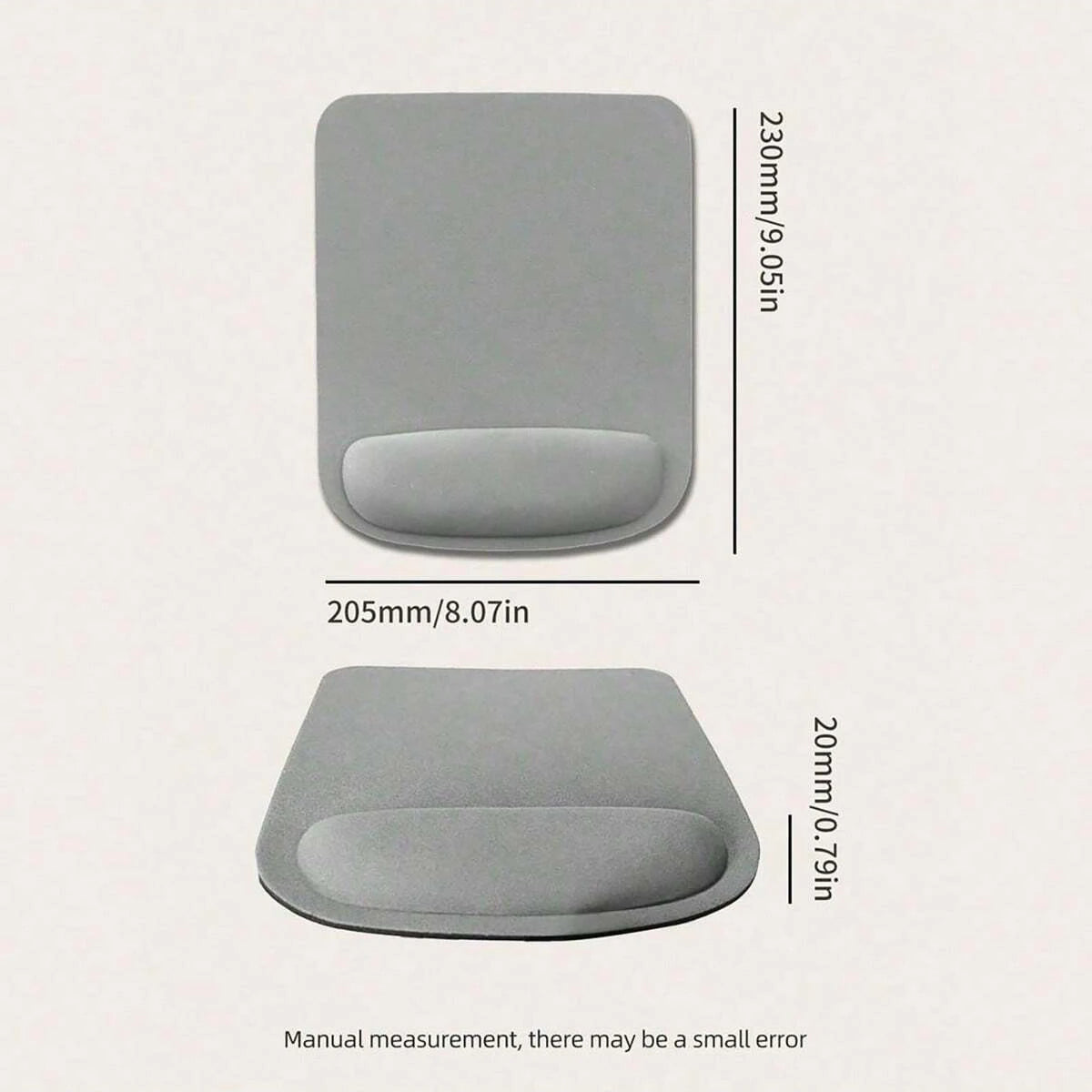 Mouse pad quadrado com apoio de pulso em EVA antiderrapante, macio e confortável para uso no escritório.