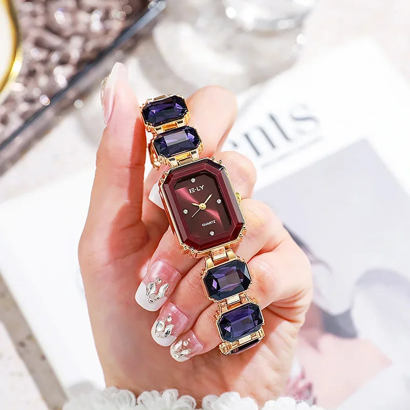 Relógio Feminino de Luxo com Diamantes e Pulseira Bracelete – Quartzo Fashion
