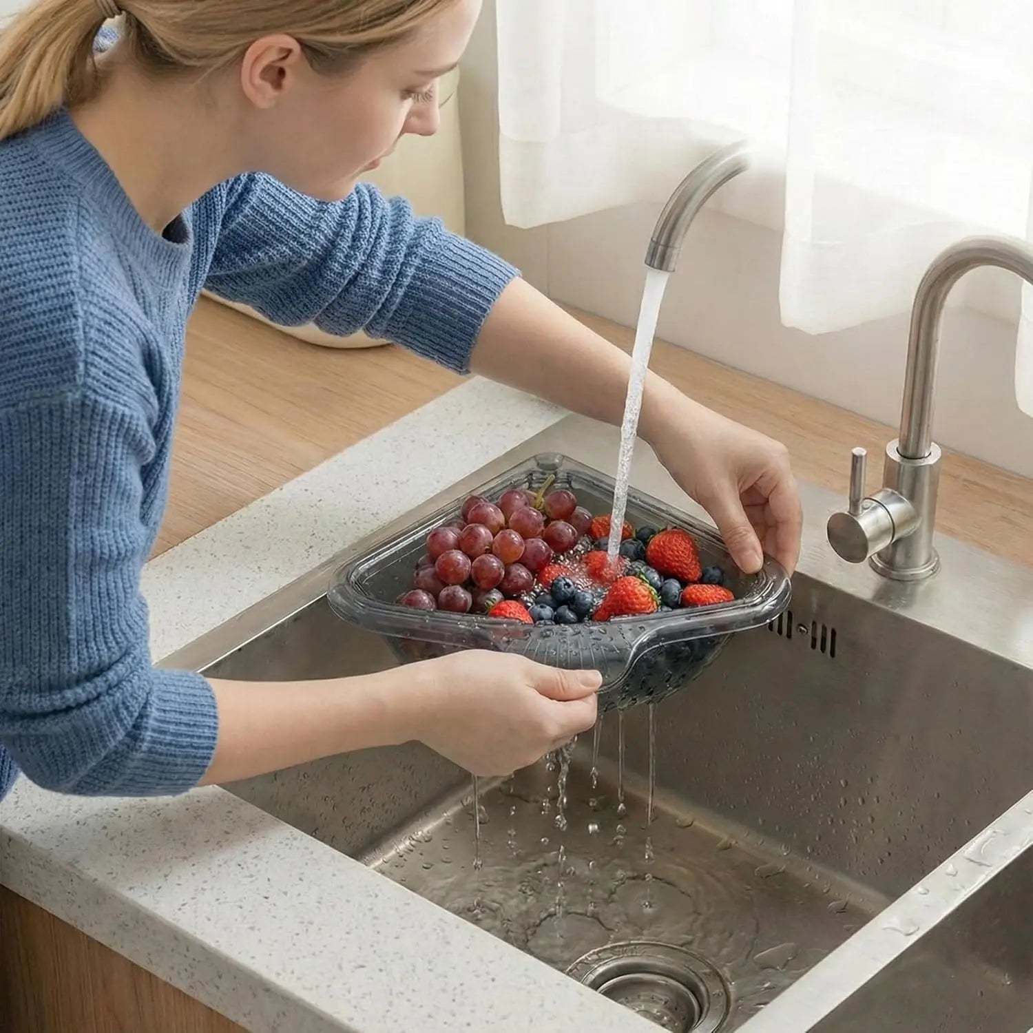 Kitchen Sink Drain Basket Fine Mesh Drain Rack Magnetic Drainage Basket Plastic Kitchen Corner Sink Strainer For Small Kitchens