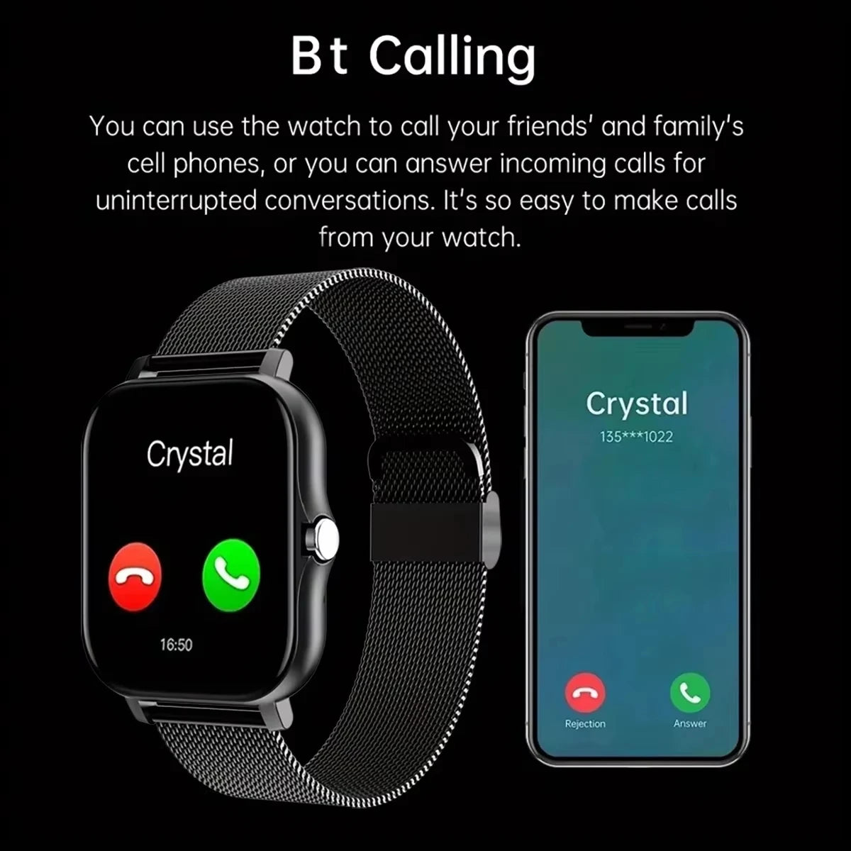 LAXASFIT 2025 Novo Smartwatch com Bluetooth, Tela Sensível ao Toque, Monitor de Frequência Cardíaca, Relógio Inteligente para Esportes e Fitness, Presente Ideal para Homens e Mulheres