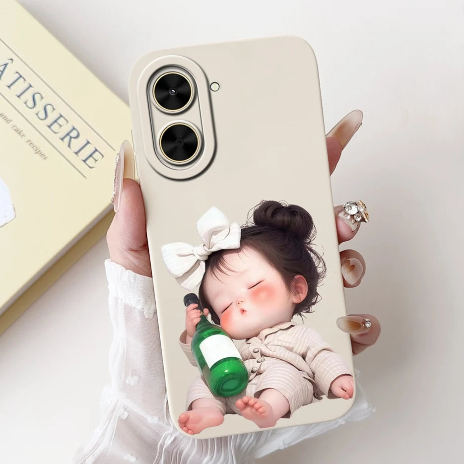 Capa para Xiaomi Redmi A5 4G PocoC71, nova capa moderna com pintura em tons de doce, capa de TPU macia e fosca para Xiaomi Poco C71 Redmi A5.