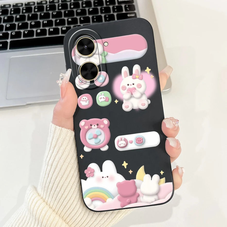 Capa para Xiaomi Redmi A5 4G PocoC71, nova capa moderna com pintura em tons de doce, capa de TPU macia e fosca para Xiaomi Poco C71 Redmi A5.