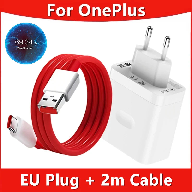 Carregador rápido SuperVOOC EU de 80 W para OnePlus, compatível com OnePlus 10 Pro, 11, 12, 13, 15, Nord CE 2, 3, OPPO realme 10 GT, NEO 2 e 3, e cabo USB tipo C.