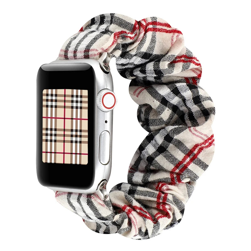 Hair Ring Creative strap For Apple Watch 38mm 40mm 41mm 42mm 44 45mm Elastic Fabric Watch band For iwatch Series 7 6 SE 5 4 3 2
