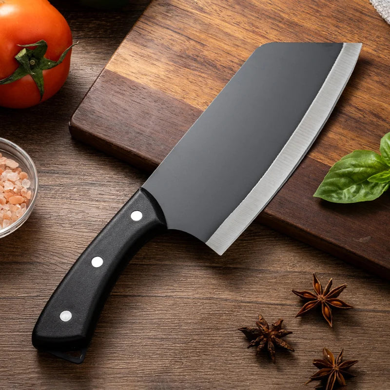 The stainless steel kitchen knife is a lightweight and sharp tool suitable for cutting vegetables meat and fruits in the kitchen