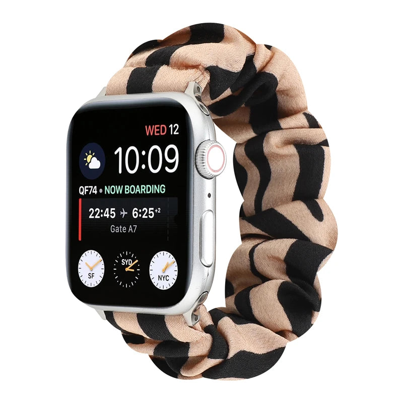 Hair Ring Creative strap For Apple Watch 38mm 40mm 41mm 42mm 44 45mm Elastic Fabric Watch band For iwatch Series 7 6 SE 5 4 3 2