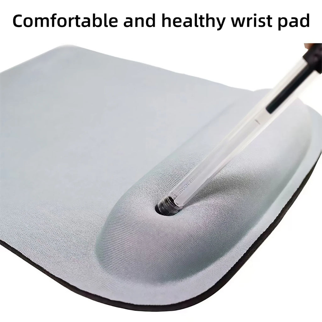 Mouse pad quadrado com apoio de pulso em EVA antiderrapante, macio e confortável para uso no escritório.