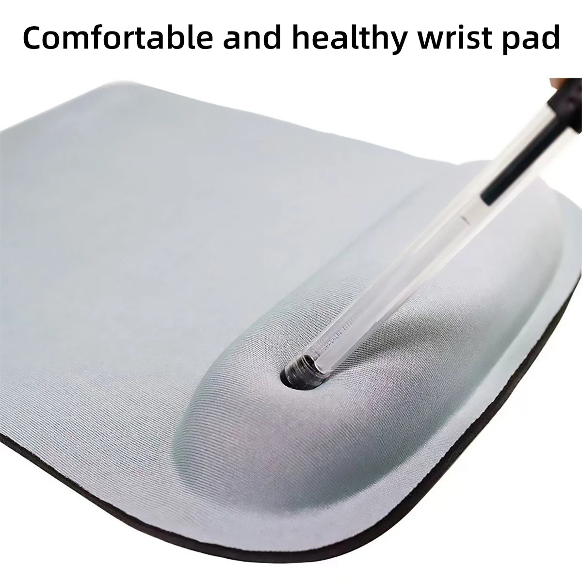 Mouse pad quadrado com apoio de pulso em EVA antiderrapante, macio e confortável para uso no escritório.