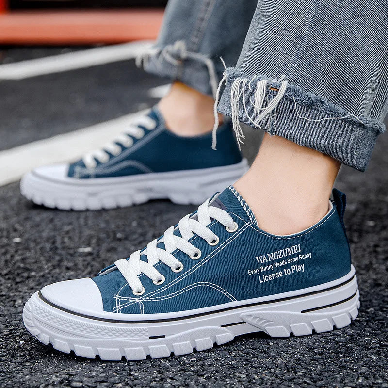 Shoes for Men Fashion Casual Canvas Mens Shoes Light Comfortable Walking Flats for Men Outdoor Tennis Sneakers Tenis Para Hombre
