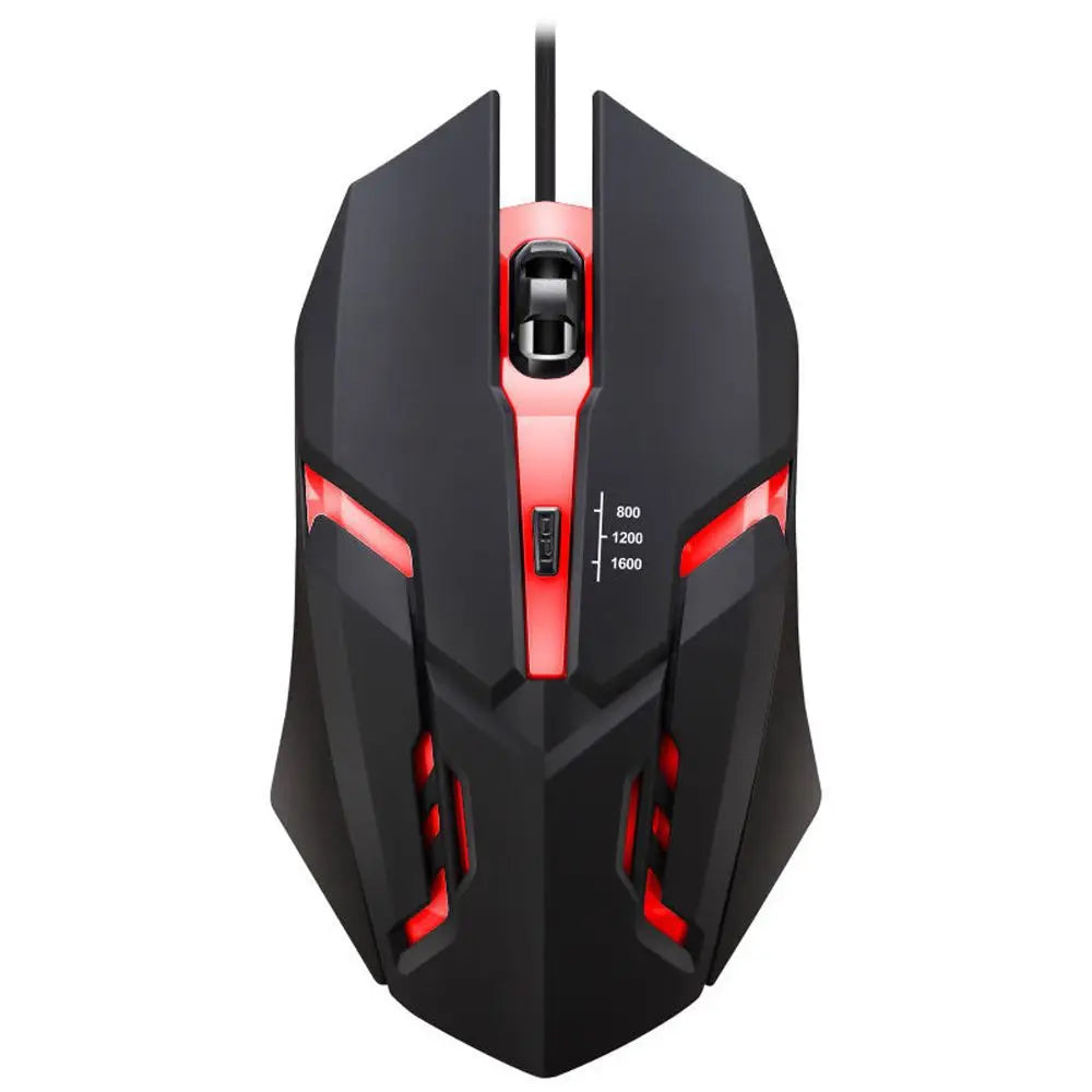 Mouse gamer com fio USB retroiluminado por LED, modelo 20251 PC ITLY M01, para desktop, laptop e computador de escritório.