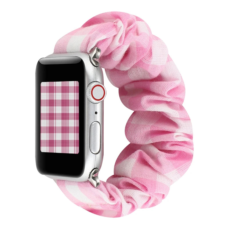 Hair Ring Creative strap For Apple Watch 38mm 40mm 41mm 42mm 44 45mm Elastic Fabric Watch band For iwatch Series 7 6 SE 5 4 3 2