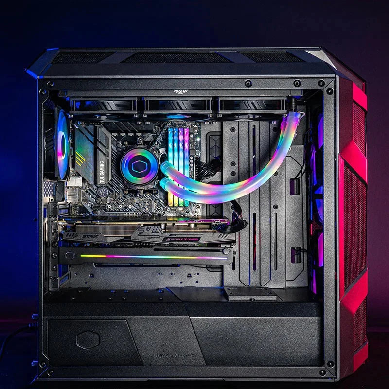 Tubo flexível ARGB para resfriamento líquido de CPU, controlado por placa-mãe, radiador de resfriamento, tubo de 5V 3 pinos ARGB para decoração de gabinete de computador Pi