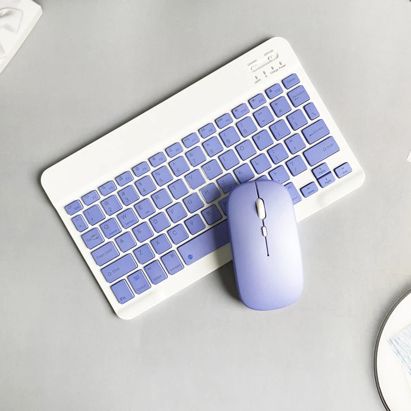 Teclado Bluetooth recarregável para tablet, celular e PC. Mini teclado sem fio portátil ultrafino de 10 polegadas para iPad e Xiaomi.