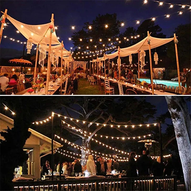 Luzes de Natal solares com bolas de cristal LED, 10 metros, à prova d'água, para decoração de Natal, casamentos, jardins, gramados e árvores. Ideal para decoração externa.