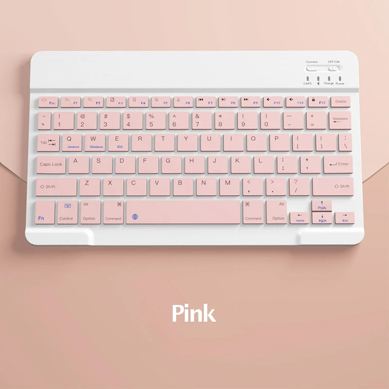 Teclado Bluetooth recarregável para tablet, celular e PC. Mini teclado sem fio portátil ultrafino de 10 polegadas para iPad e Xiaomi.
