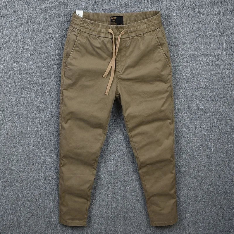 Men's Loose Fit Pure Cotton Work Pants Durable Casual Trousers for Labor Protection Fashionable Urban Style Long Pants